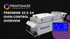 Overview of the Peregrine 24 inch (60 cm) DTF Printer Oven Control, featuring the Printomize America branding and a detailed control interface display.