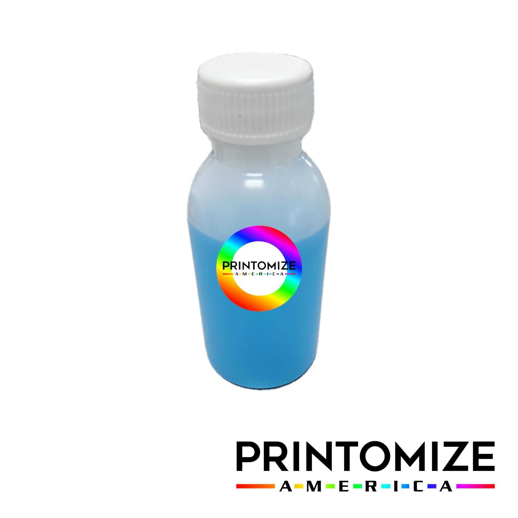 100ml Super Blue Clog Busting Solution for DTF Printer Heads by Printomize America - Effective cleaning formula to eliminate stubborn clogs and enhance print quality.