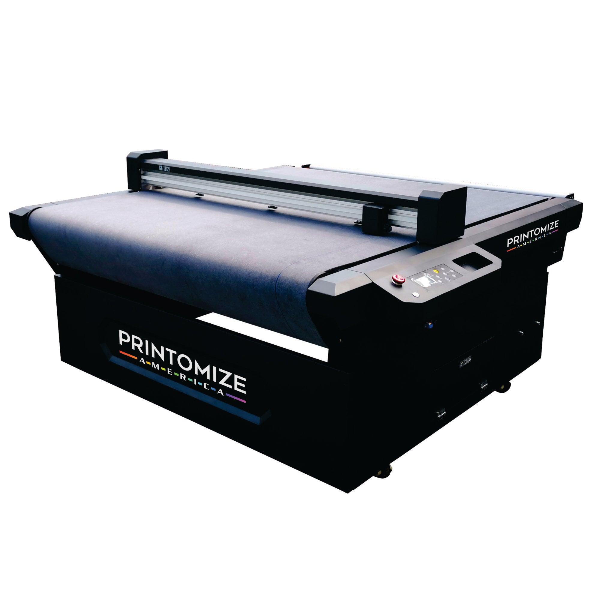 Auto Fed Flatbed Digital Cutter by Printomize America, measuring 48.8" x 46.4", designed for cutting DTF printing film with advanced technology for efficient media cutting.