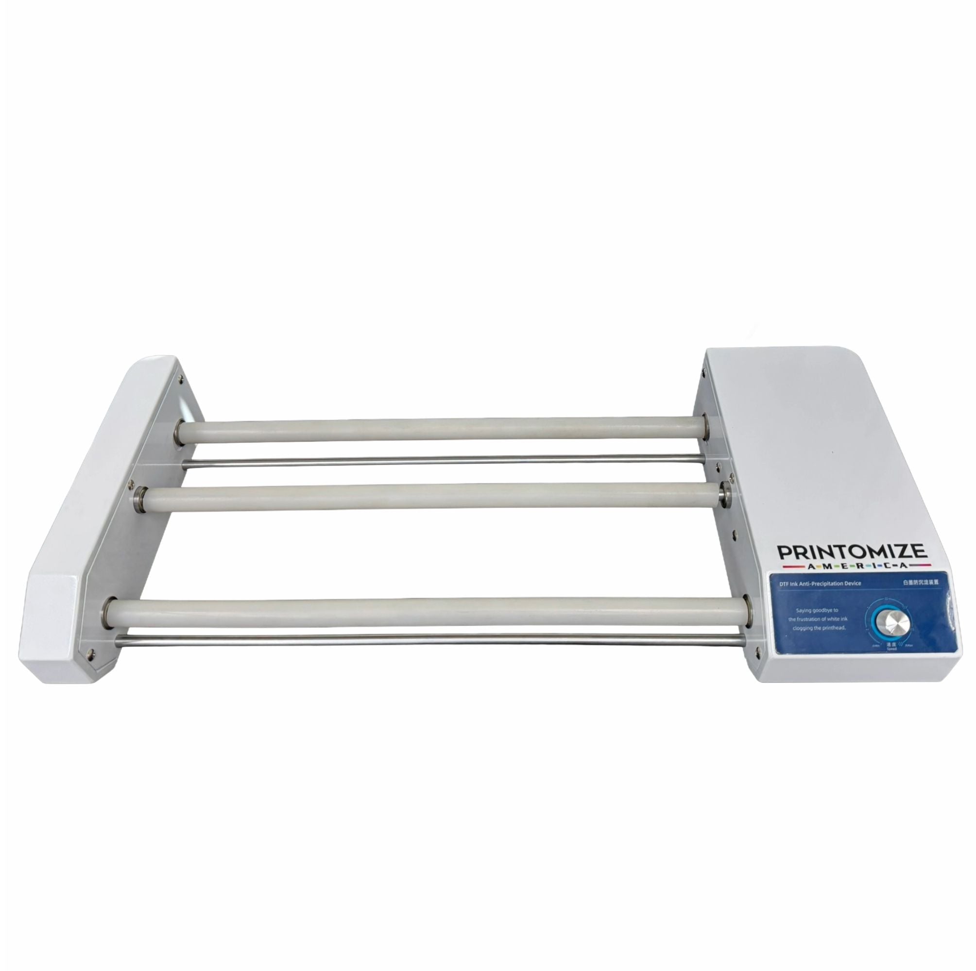 Close-up of the Premium DTF Ink Roller Machine by Printomize America highlighting its durable construction for long-lasting performance in printing projects.