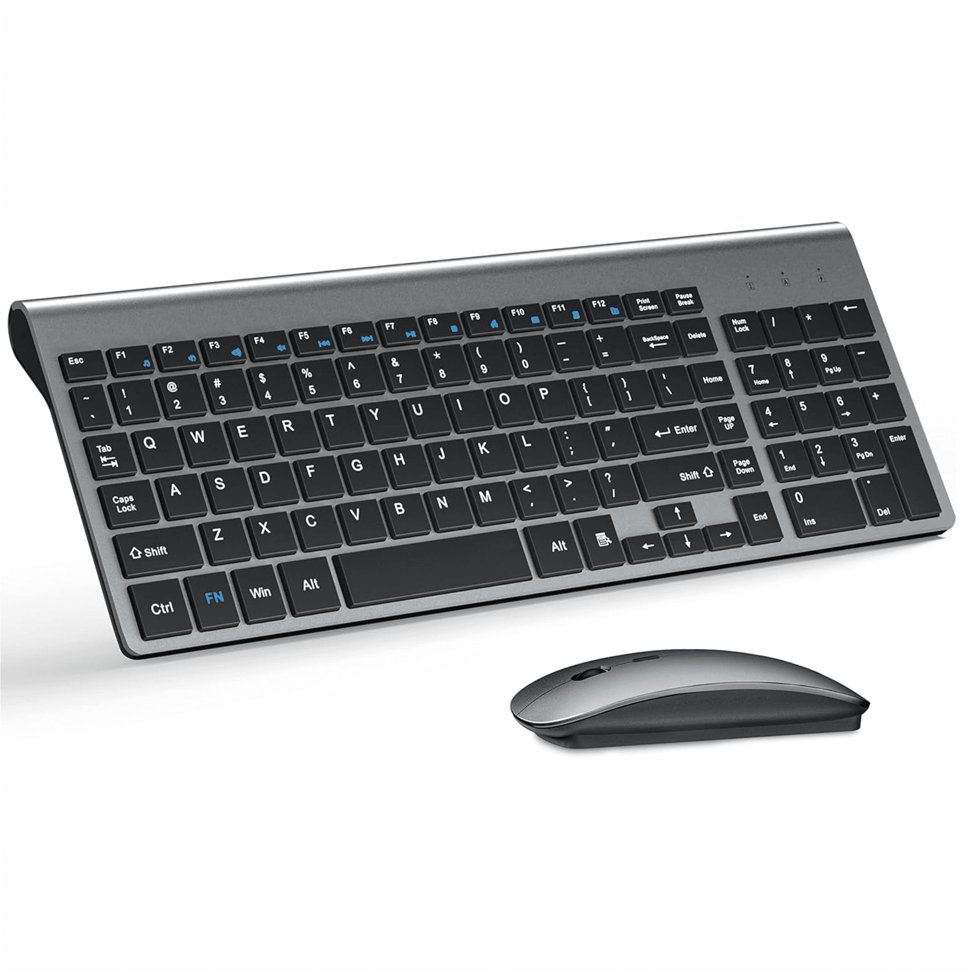 Wireless Keyboard and Mouse Ultra Slim Combo by TopMate showcasing a sleek and modern wireless keyboard design with a full-size layout.