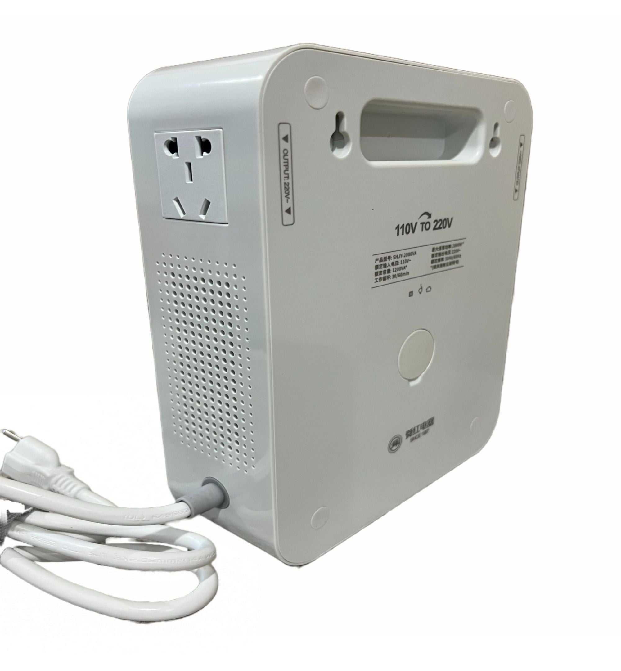 2000W Watt Converter 110V to 220V by Printomize America, featuring a high-quality inner core for safe transformation, temperature control protection, and suitable for converting power supply from the US to EU/Asia devices.