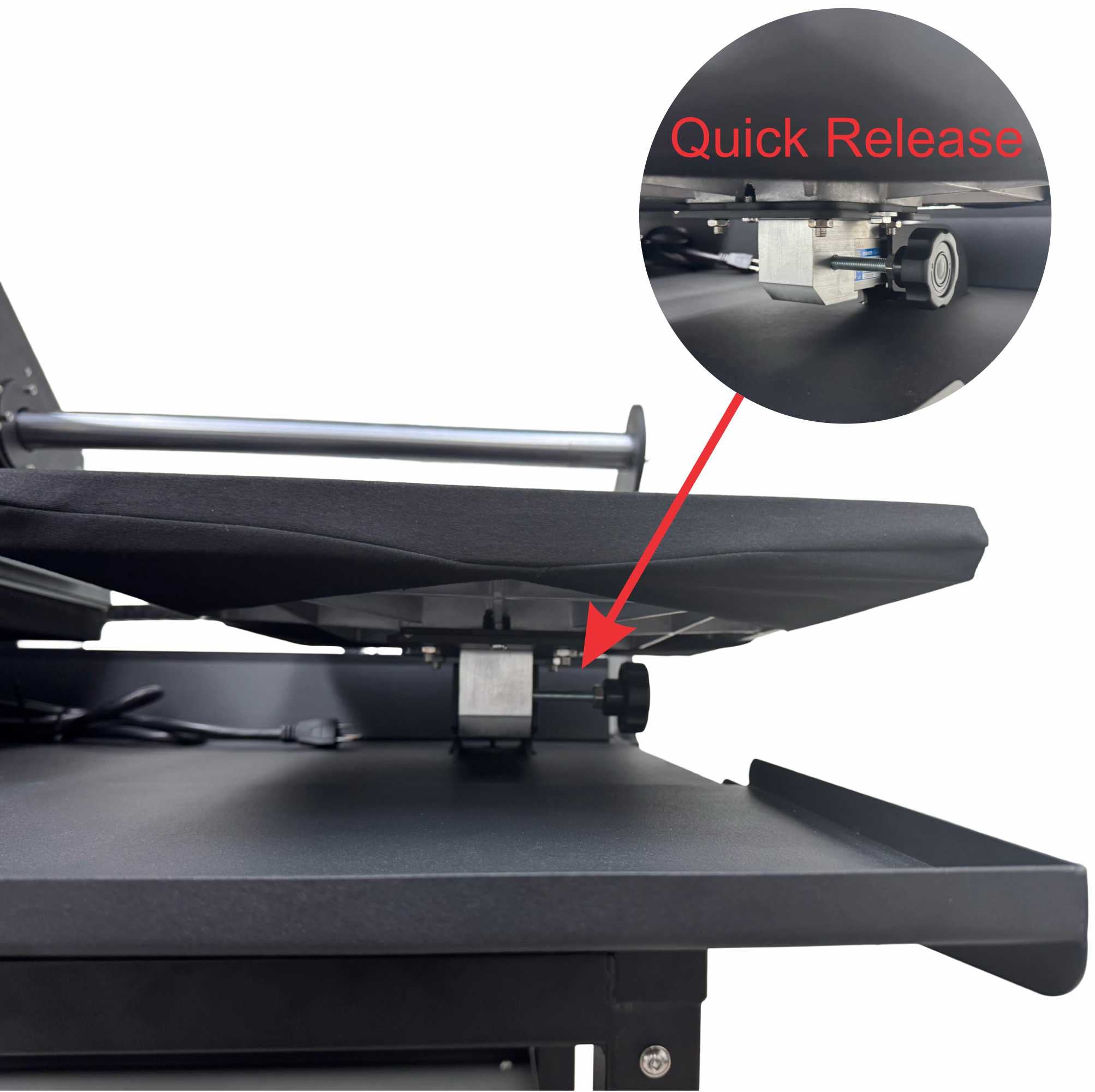 Wide view of the Hyper Stamp 16" x 20" Double Station Heat Press by Printomize America highlighting its robust aluminum heat plate for consistent heat distribution.