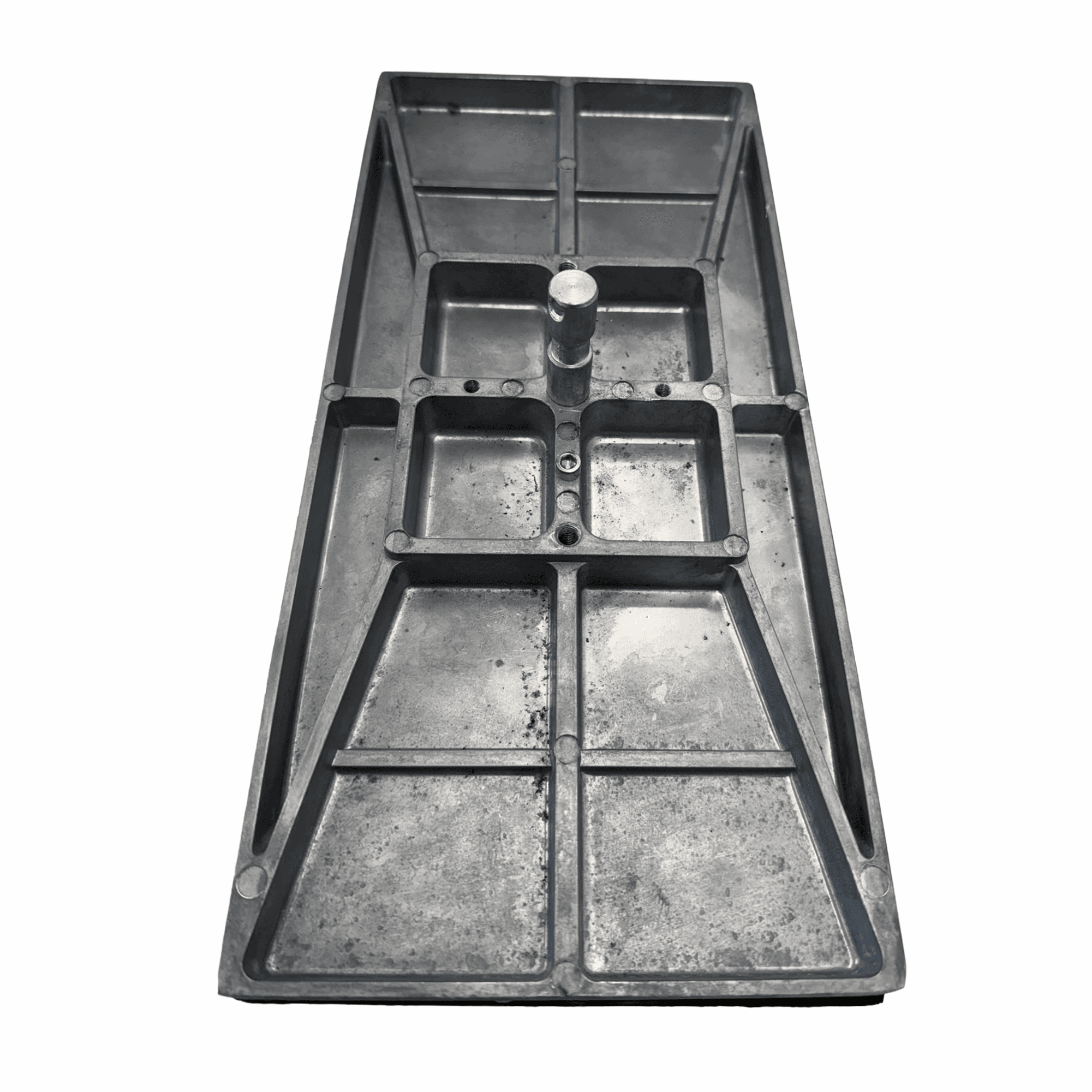 Trousers Platen 18cm x 38cm (7" x 15") by Printomize America, showing a detailed view of the underside with sections for pressing garments.