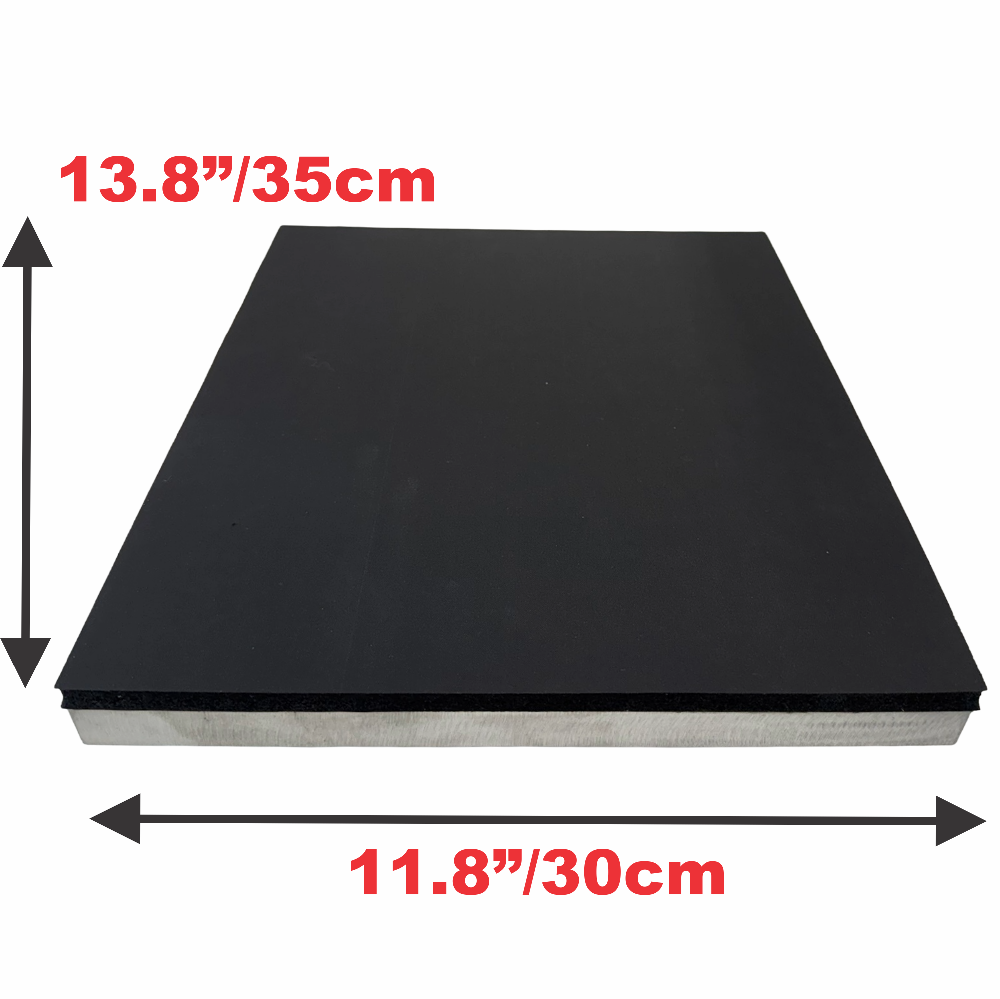 Youth Platen 30cm x 35cm (11.8" x 13.8") featuring dimensions of 13.8 inches and 11.8 inches, showcasing even heat distribution, by Printomize America.
