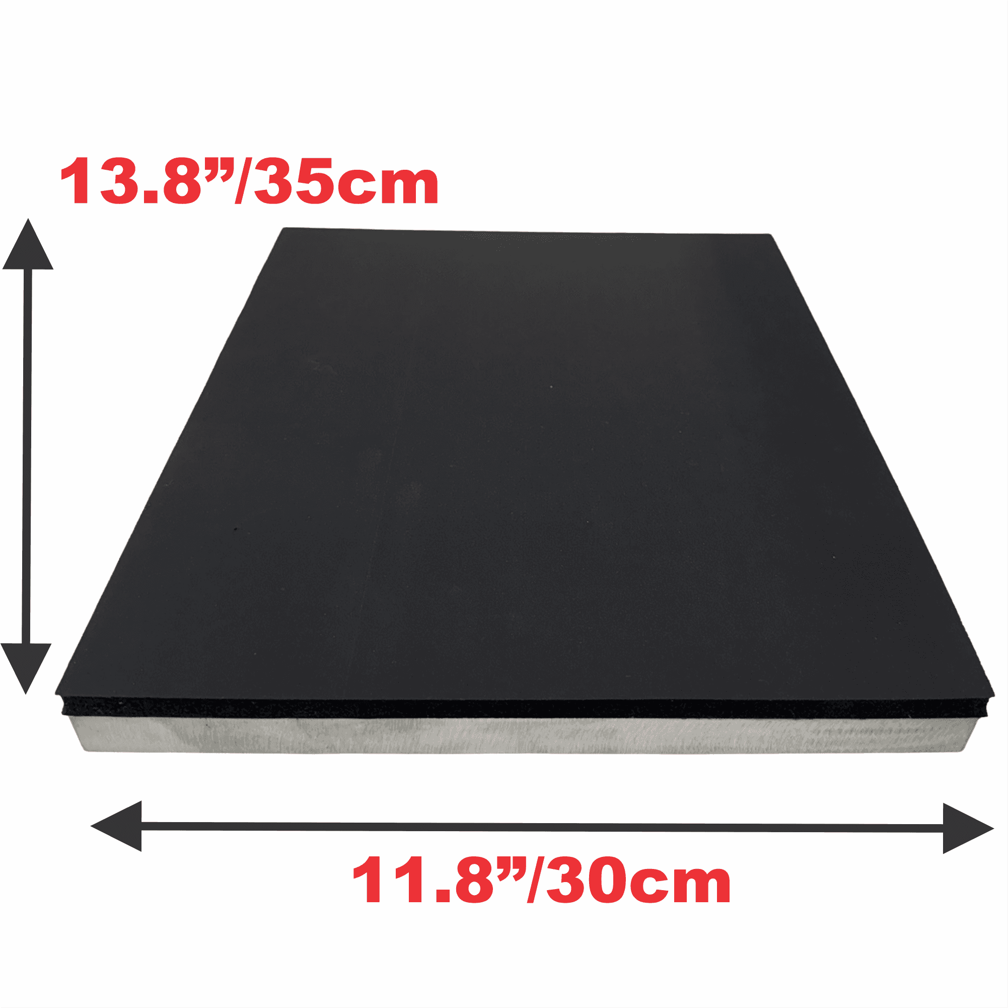 Youth Platen 30cm x 35cm (11.8" x 13.8") featuring dimensions of 13.8 inches and 11.8 inches, showcasing even heat distribution, by Printomize America.