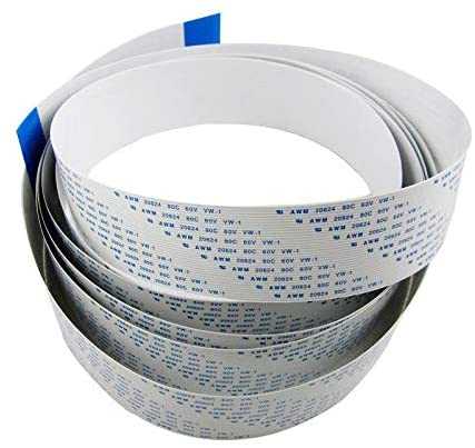 Ribbon Cable from Printomize America - Tracktrain, featuring multiple flat wire strands suitable for electronic connections.