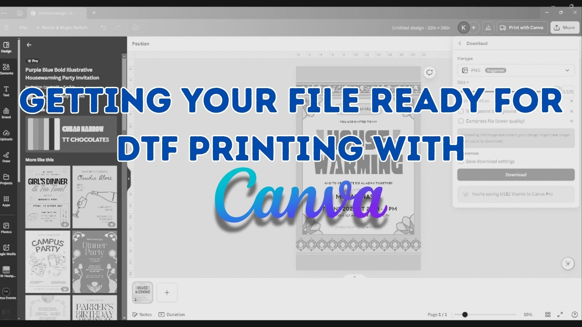 Getting Your File Ready for DTF Printing with Canva