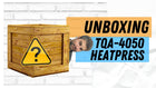 Step-by-step process of unboxing and assembling your TQA-4050 heat press, showcasing all essential components and tools included.