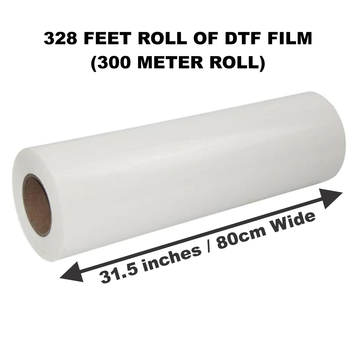 High Ink Absorbent 31.5" (80cm) x 984ft (300m) DTF Film Roll - Double Sided Instant Hot Peel