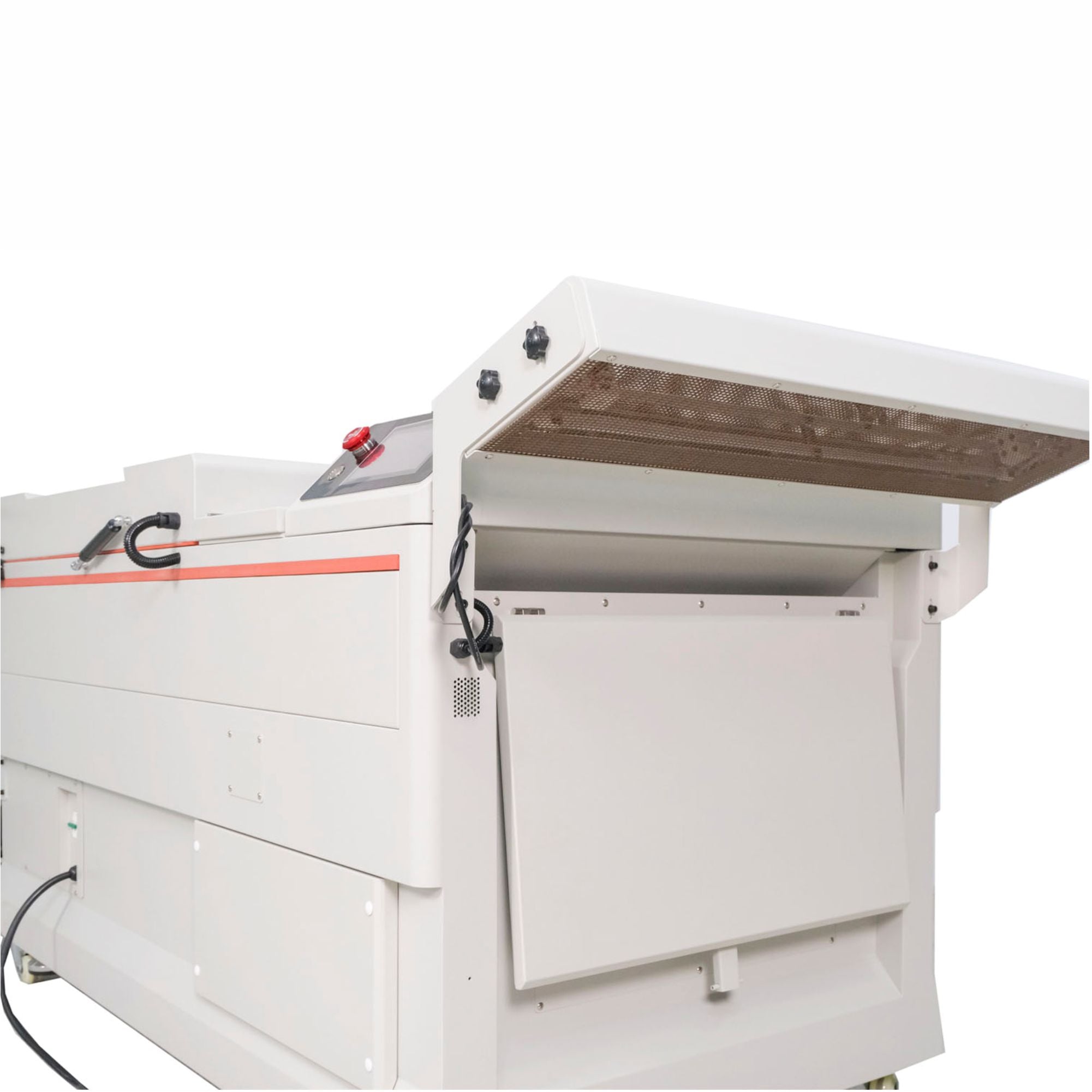 DTF powder shaker and dryer showing vacuum conveyor and infrared drying chamber