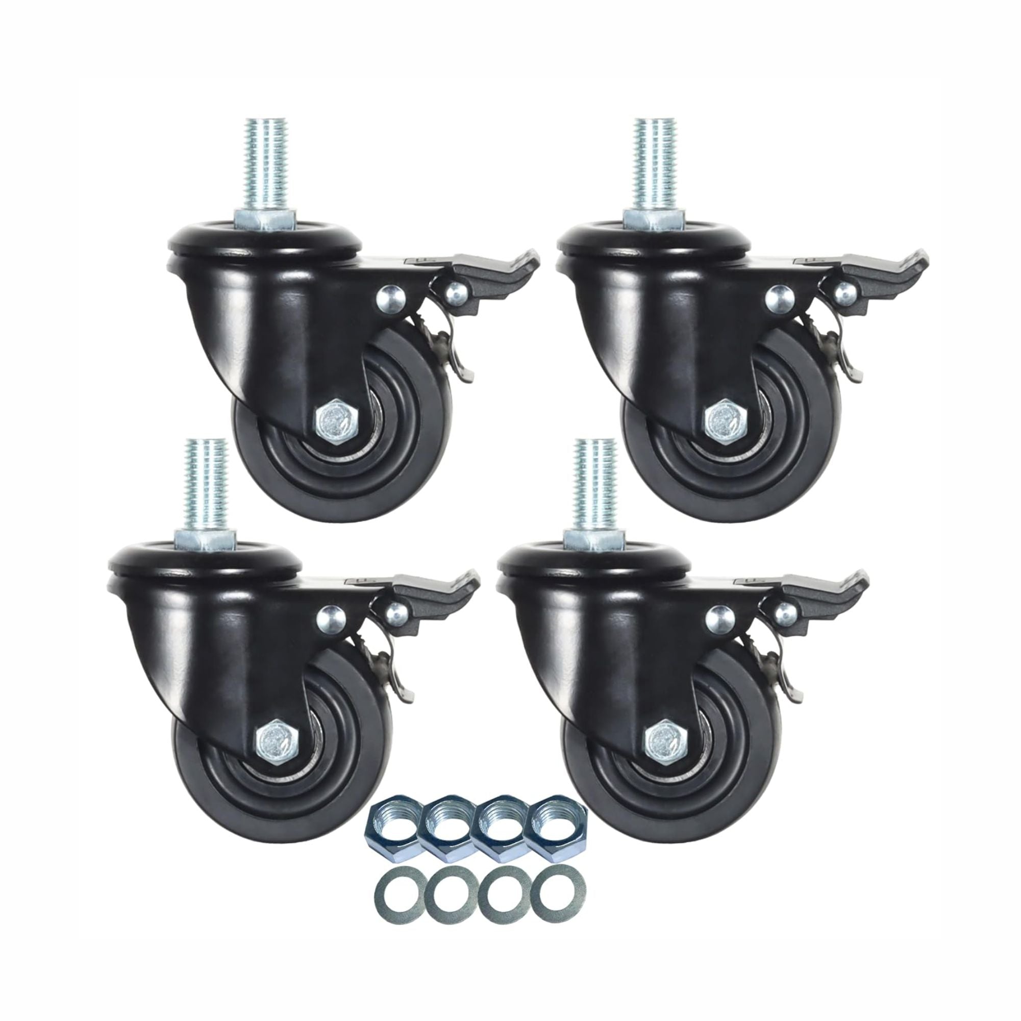 Heavy Duty Casters, M16x30mm by Printomize America displayed with a focus on the durable design and swivel functionality, ideal for industrial use.