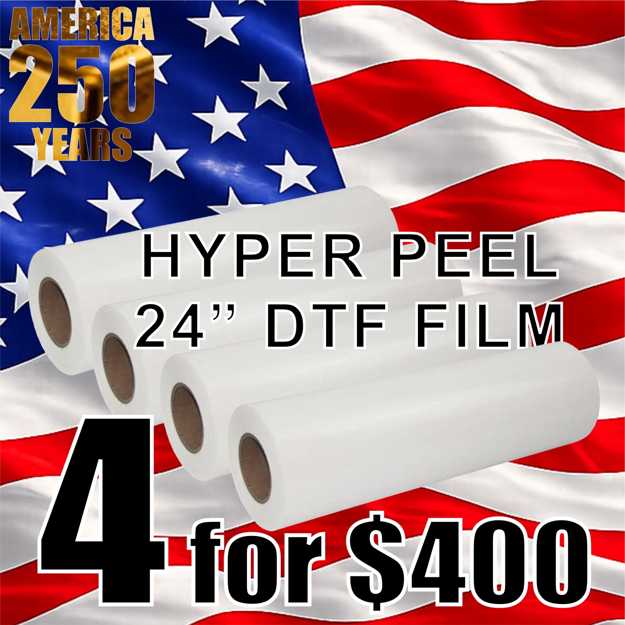 23.6” x 328 Feet Roll Of DTF Film - Double Sided Instant Hot Peel