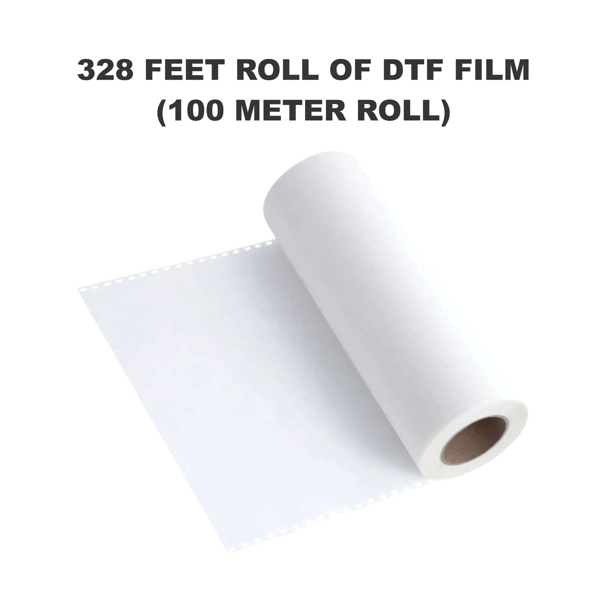 Punched-edge 39cm (15.4”) x 328' 75MU DTF Film Double Sided Instant Hot Peel